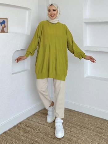 Olive Green Pera Knit Tunic