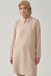 Half Placket Detailed Tunic - Beige