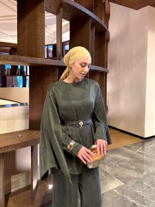 Hacer Pantolonlu Takım Haki - Görsel 3