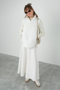 Short Down Waistcoat White