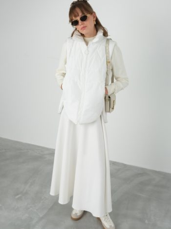 Short Down Waistcoat White