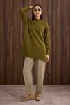 Moss Fisherman Collar Basic Sweater