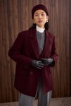 Bordeaux Thin Cashmere Crepe Jacket
