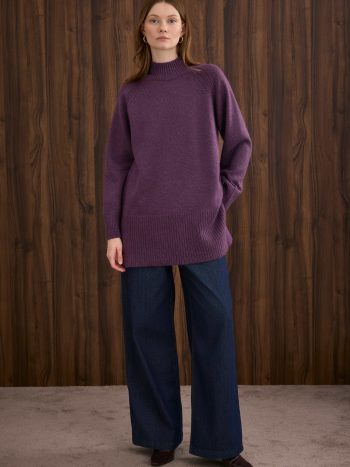 Basic Turtleneck Sweater Violet