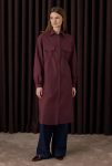 Long Gather Detail Burgundy Shirt