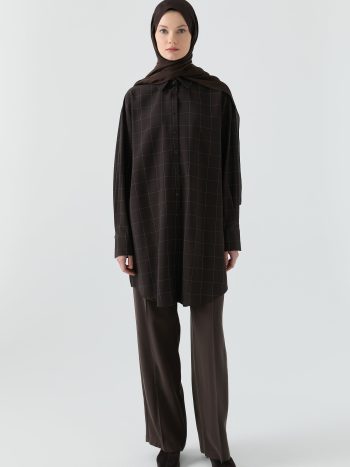 Square Pattern Tunic - Bitter Brown
