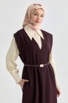 V yakalı Jile - Bordo