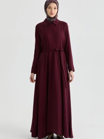 Kuplu Elbise - Bordo
