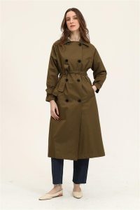 Astarlı Trençkot Zeytin Yeşili - Görsel 8