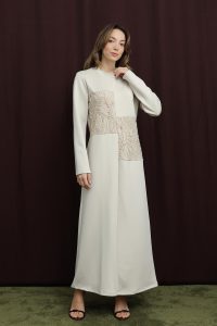 Women's Lace Detail Dress - 12653ELB - STONE