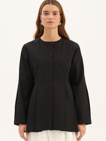 Black Bicycle Collar Shirt