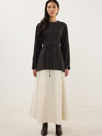 Bicycle Neck Thick Shirt Bitter Brown