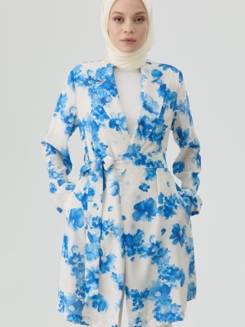 Floral Pattern Jacket - Blue