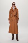 Double-Pocket Belted Mocha Cashmere Coat 13659