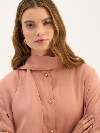 Rose Quartz Modal Tunic with Teardrop Buttons