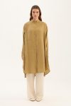 Olive Green Modal Tunic with Teardrop Buttons