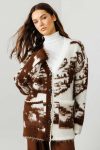 Patterned Coffee Cardigan
