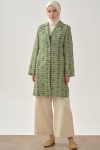 Desenli Keten Ceket - Haki
