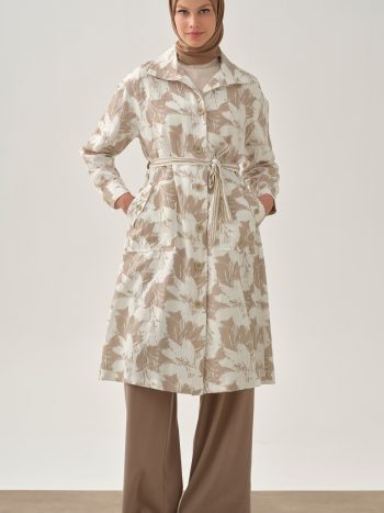 سترة كتان مزخرفة - لون المنك