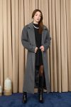Women's Notched Collar Cashmere Coat -15237KBN - ANTHRACITE