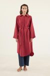 Burgundy Curved Hem Tunic