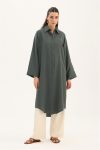 Dark Green Curved Hem Tunic