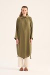 Curved Hem Tunic in Khaki