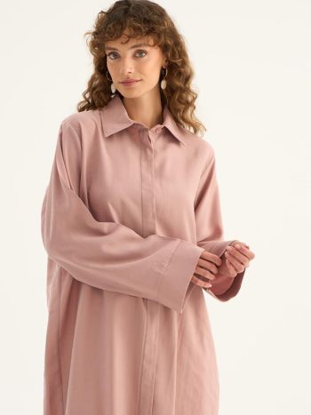 Powder Pink Curved Hem Tunic