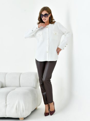 FTZ Women Kadın Polo Yaka Triko  Ekru 20786