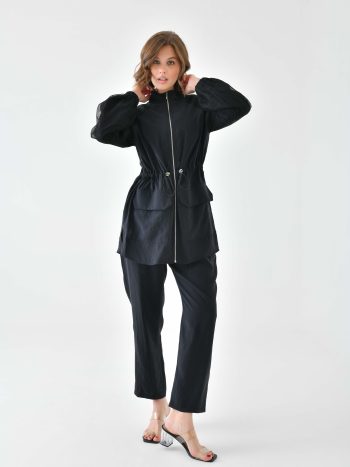 FTZ Kadınlar İçin Siyah Mesh Detaylı Takım 30709