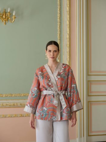 Jakar Ceket Mozaik Mercan