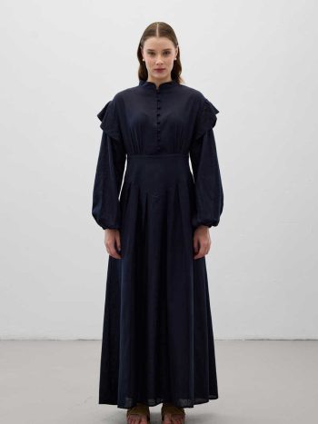 فستان كاتي باللون الأزرق الداكن