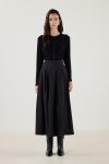 Black Pleated Skirt with Belt Accessory
