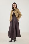 Belted Pocket Short Trench Coat in Camel
