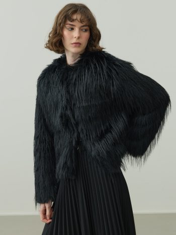 Short Fur Coat Black
