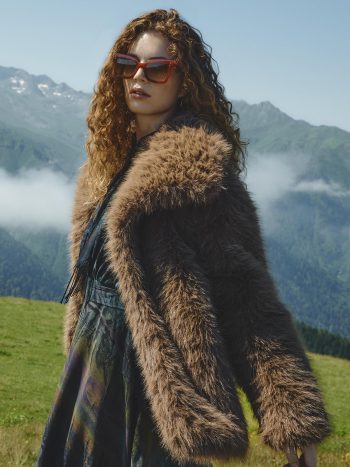 Short Fur Brown Coat 13828