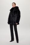 Short Fur Black Coat 13828