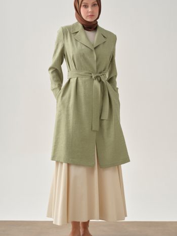 Belted Jacquard Jacket - Mint