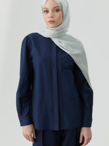 Kruvaze Detaylı Gömlek - Lacivert