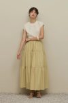 Pleated Maxi Skirt in Light Yellow