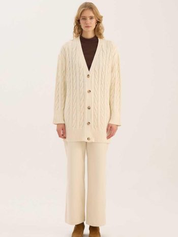 Crochet Pattern Cardigan in Ecru