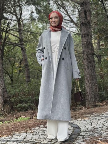 معطف RAI بأربعة أزرار - رمادي