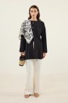 Black Modal Tunic with Mother-of-Pearl Buttons