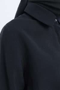 ⁦تونيك قميص مودال بأكمام مرنة مطرزة بسلسلة سوداء⁩ - الصورة ⁦5⁩