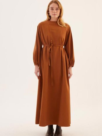 Soft Kanvas Elbise Kiremit