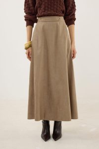 Suede Mermaid Skirt in Mink