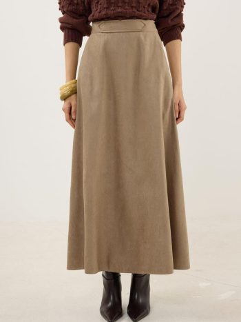 Suede Mermaid Skirt in Mink
