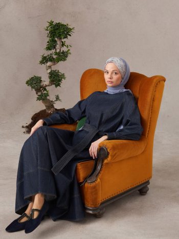 Denim Elbise - Lacivert