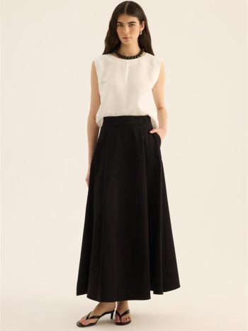 Üstü Parçalı Etek Siyah