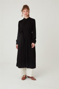 Uzun Robadan Büzgülü Tunik Siyah - Görsel 14